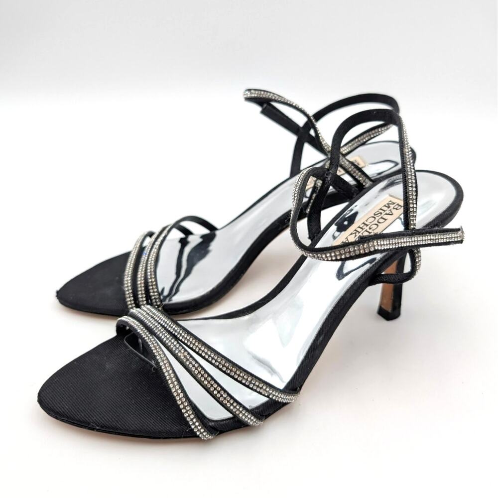 Badgley Mischka Dessa Heeled Sandal Women's Black/Silver Size US6.5 EU37